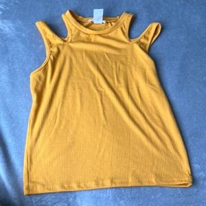 Molly+ rose yellow off the shoulder tank top